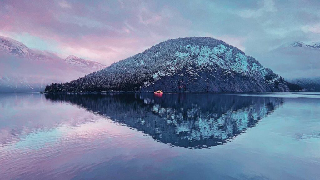 Island in British Columbia in Winter